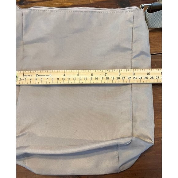 Baggallini women's tan water resistant nylon cross body shoulder bag, adjustable - Picture 7 of 8